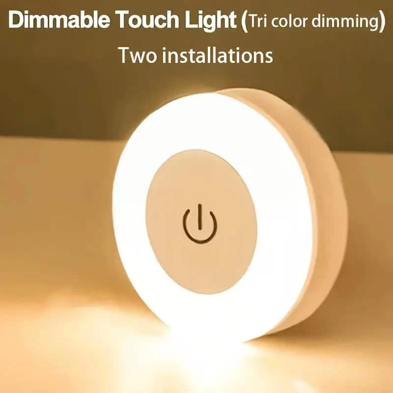 Dimmable Touch Sensor Wall Night Light, 3 Color Modes (White, Warm, Cool) Indoor Lighting - DailySale