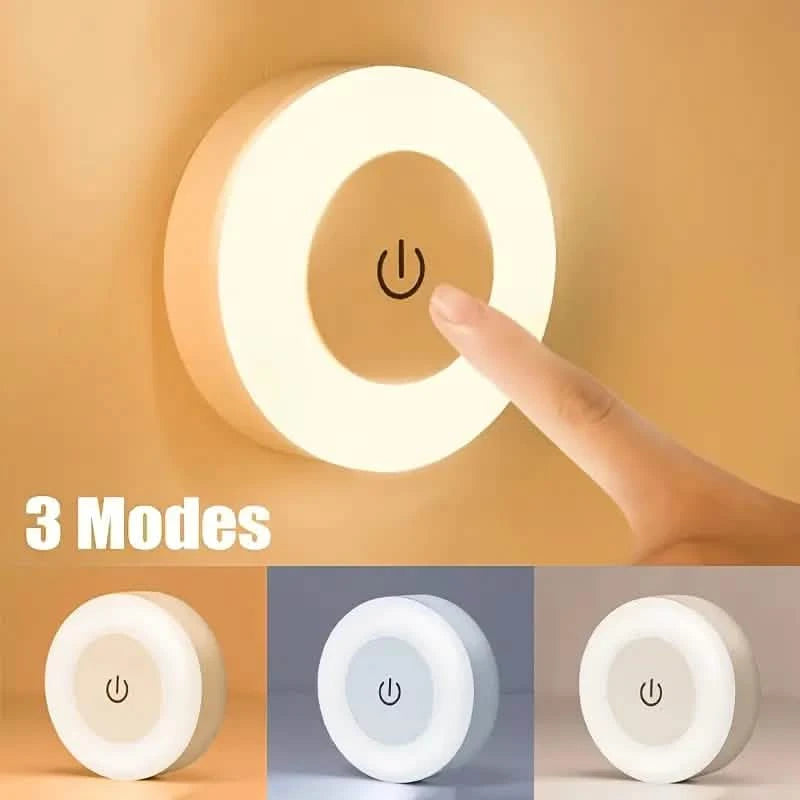 Dimmable Touch Sensor Wall Night Light, 3 Color Modes (White, Warm, Cool) Indoor Lighting - DailySale