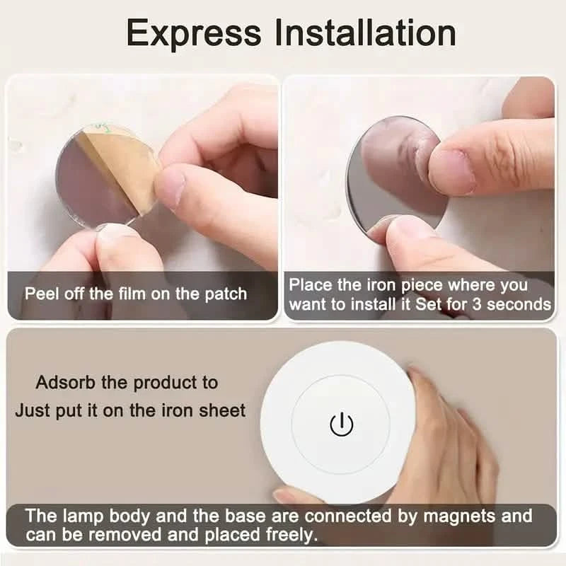 Dimmable Touch Sensor Wall Night Light, 3 Color Modes (White, Warm, Cool) Indoor Lighting - DailySale