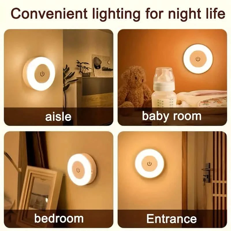 Dimmable Touch Sensor Wall Night Light, 3 Color Modes (White, Warm, Cool) Indoor Lighting - DailySale