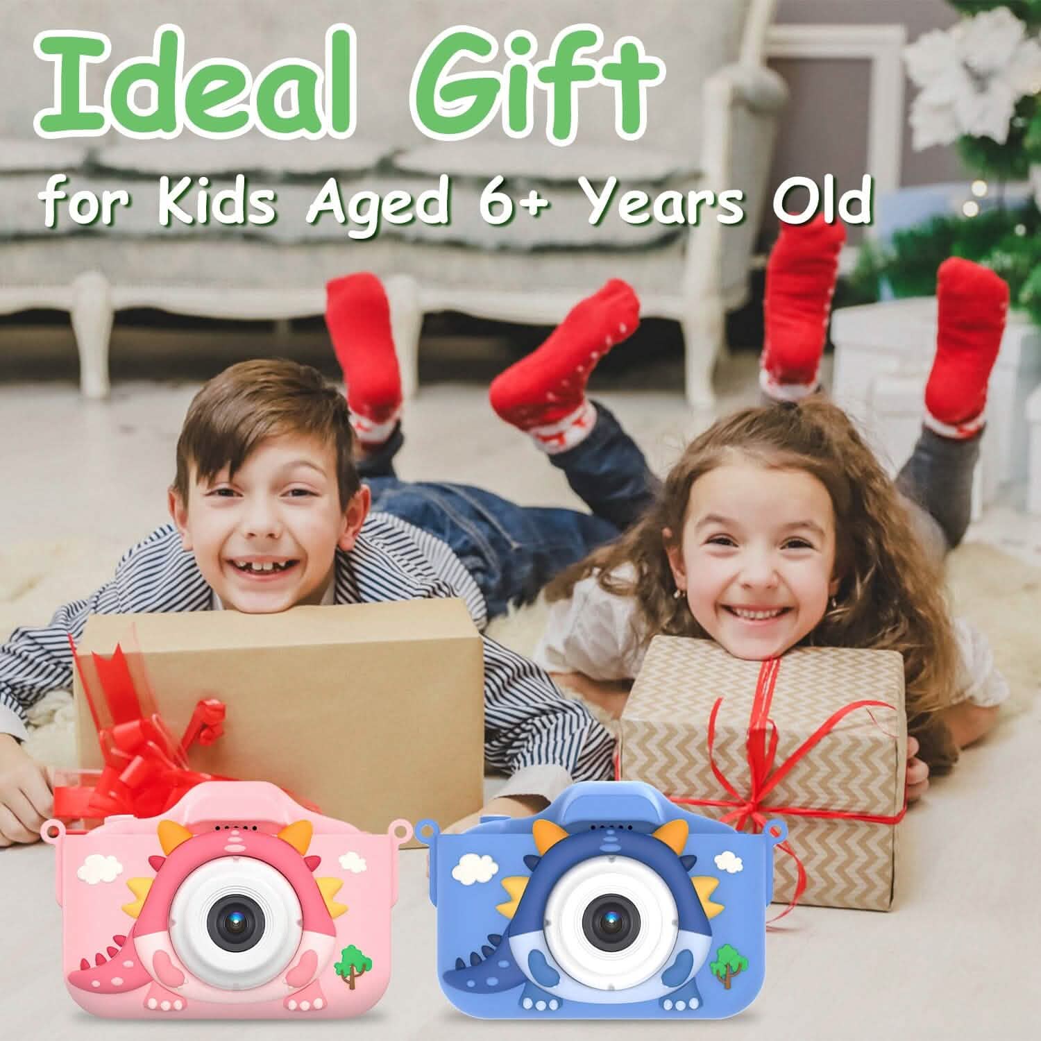 Dinosaur Kids Selfie 48MP 1080P HD Cartoon Digital Camera Cameras & Drones - DailySale