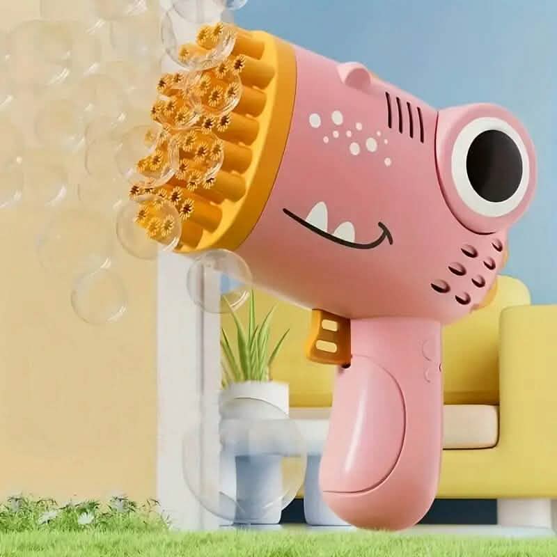 Dinosaur-Themed Automatic Bubble Blower 40-Hole Handheld Toy Gun Toys & Games Pink - DailySale