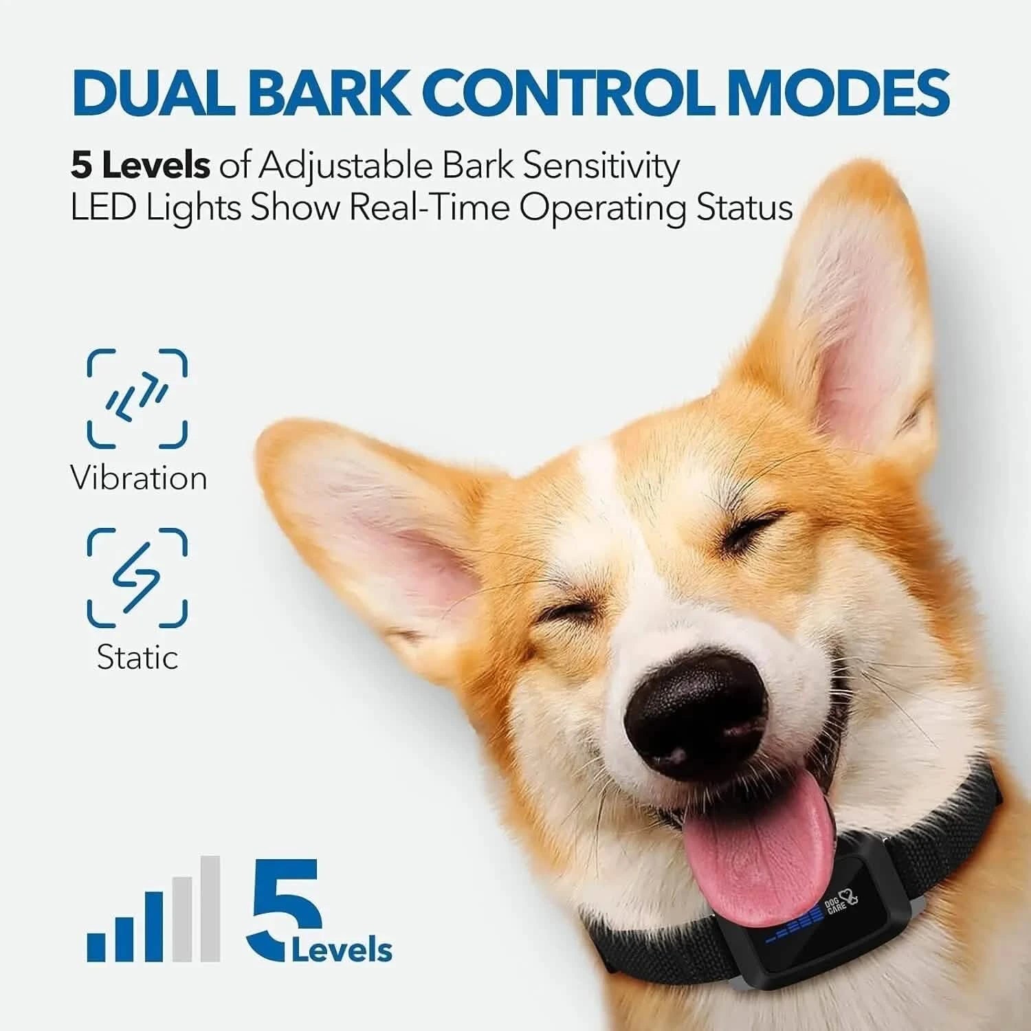 Dog Bark Collar Rechargeable with Intelligent Bark Control Vibration Pet SuppliesDog Bark Collar Rechargeable with Intelligent Bark Control Vibration - DailySale