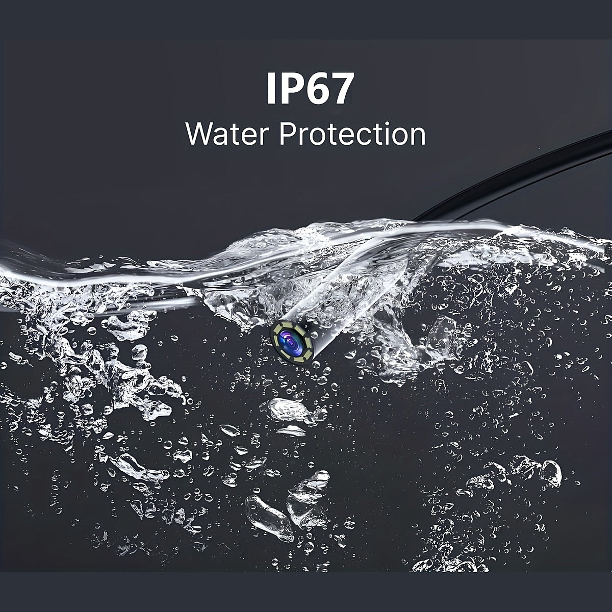 IP67 rated probe shown submerged in water