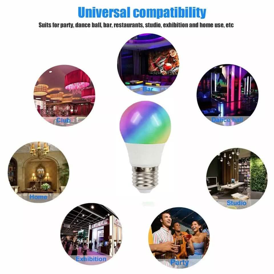 E27 RGB LED Light Bulb 16 Color Changing Magic RGBW Colorful Remote Control Lamp Indoor Lighting - DailySale