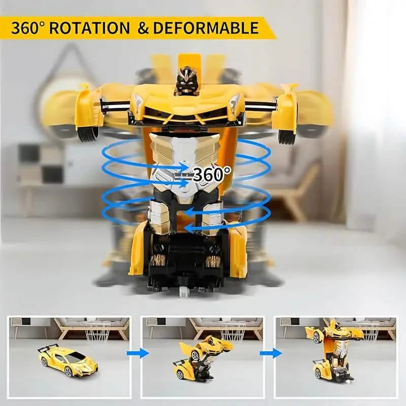 1:18 Remote Control Deformation Robot Car with LED Lights – 360° Drift, USB Rechargeable