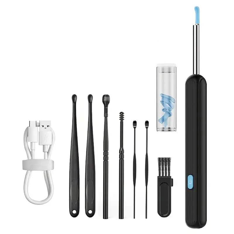 Ear Wax Removal Kit with Camera, Light and 6 Ear Spoons Beauty & Personal Care Black - DailySale