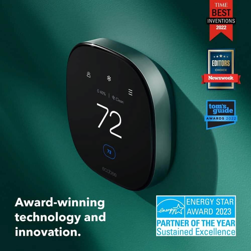 ecobee New Smart Thermostat Premium with Smart Sensor and Air Quality Monitor Household Appliances - DailySale