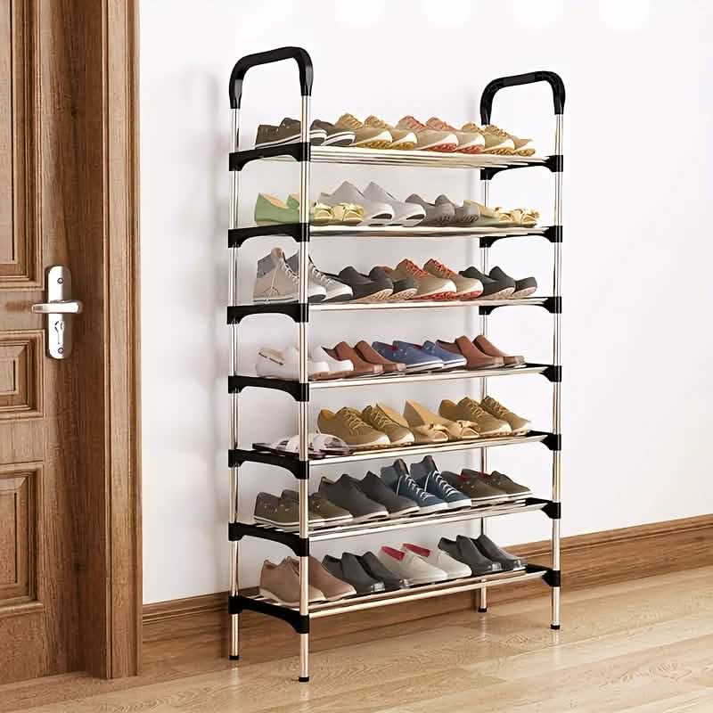 7-Tier Iron Shoe Rack – Space-Saving, Floor-Standing