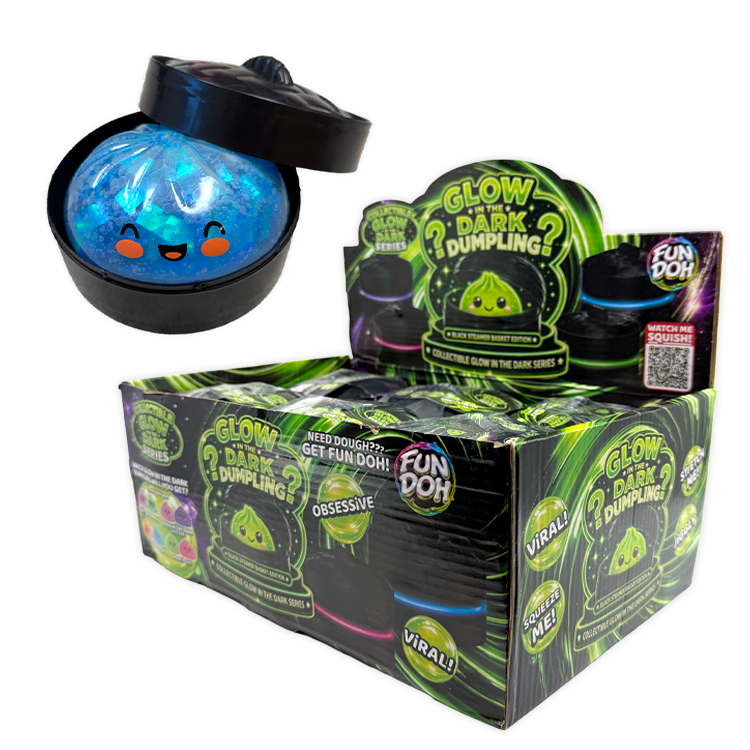 Fun Doh Collectible Glow-in-the-Dark Mystery Dumpling Squishy – Black Capsule