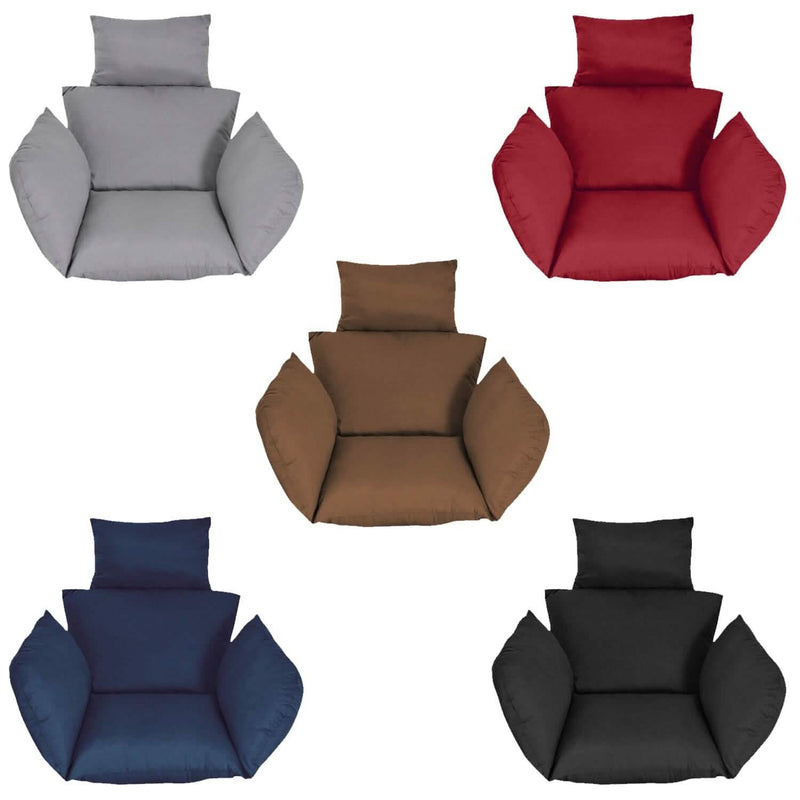 Egg Chair Hanging Basket Seat Cushion with Headrest Furniture & Decor - DailySale