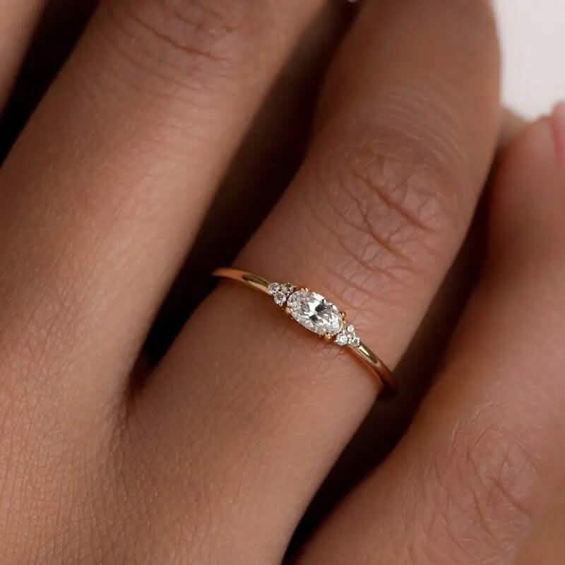 Elegant Gold-Plated Ring with Sparkling Zirconia Rings - DailySale