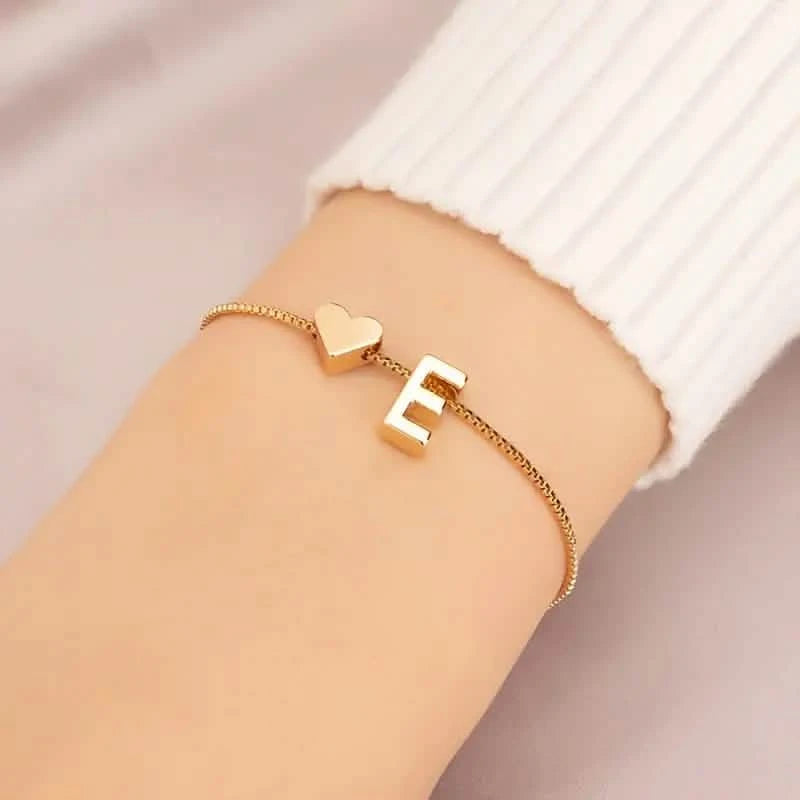 Elegant Love Heart Charm Bracelet - Delicate Minimalist Link Chain Bracelets E - DailySale