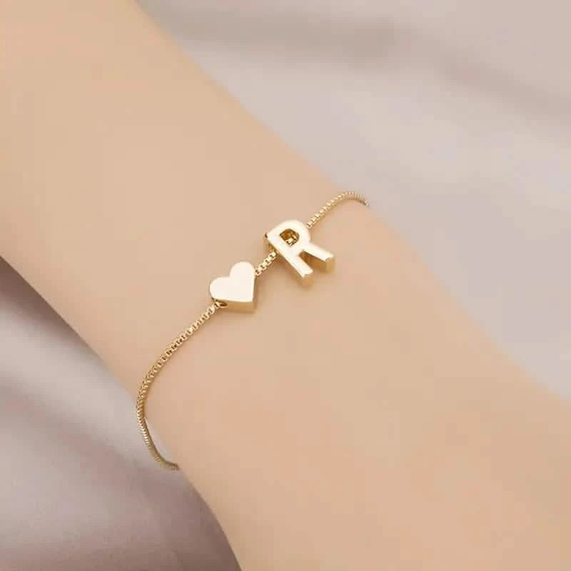 Elegant Love Heart Charm Bracelet - Delicate Minimalist Link Chain Bracelets R - DailySale