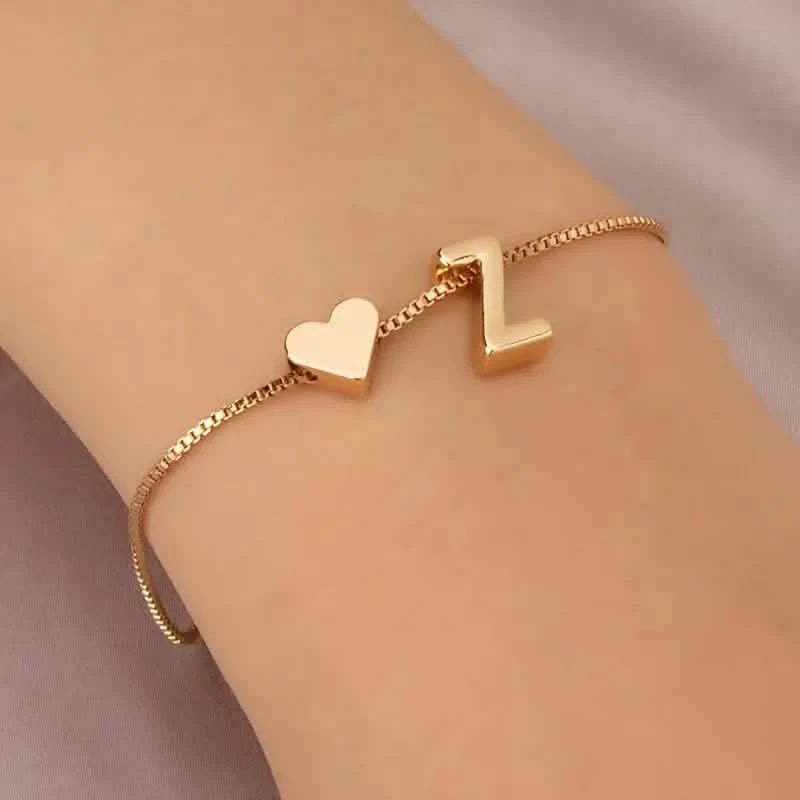 Elegant Love Heart Charm Bracelet - Delicate Minimalist Link Chain Bracelets Z - DailySale