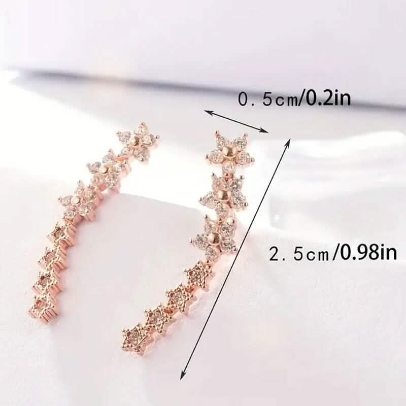 Elegant Star Flower Rhinestone Earrings Earrings - DailySale