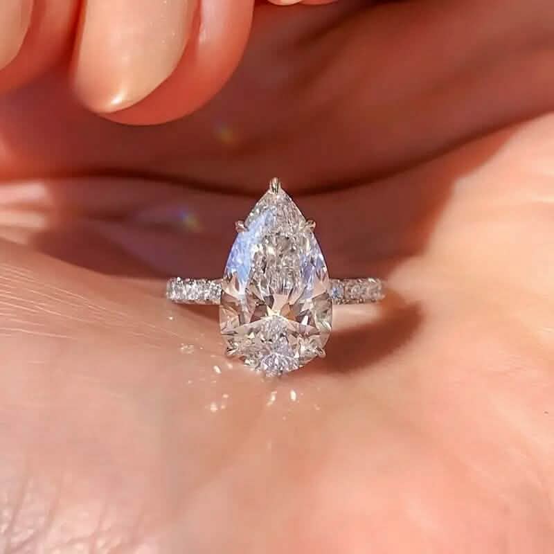 Elegant Teardrop Cubic Zirconia Engagement Ring Rings 6 - DailySale