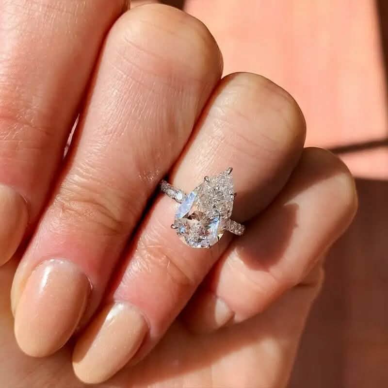 Elegant Teardrop Cubic Zirconia Engagement Ring Rings - DailySale