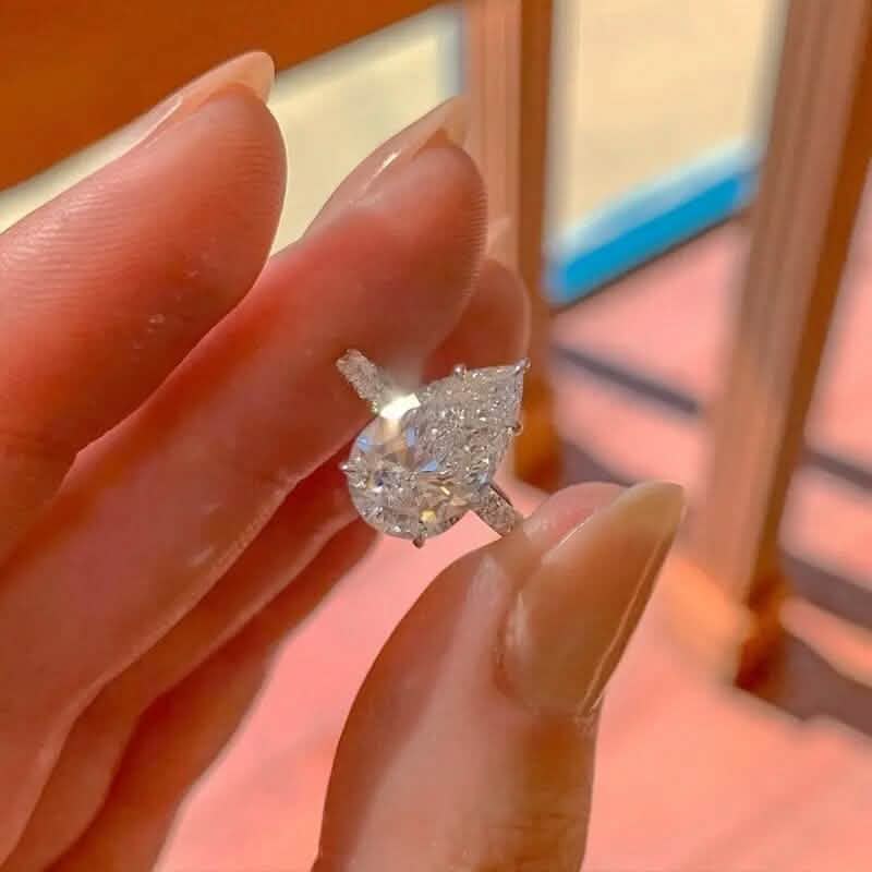 Elegant Teardrop Cubic Zirconia Engagement Ring Rings - DailySale