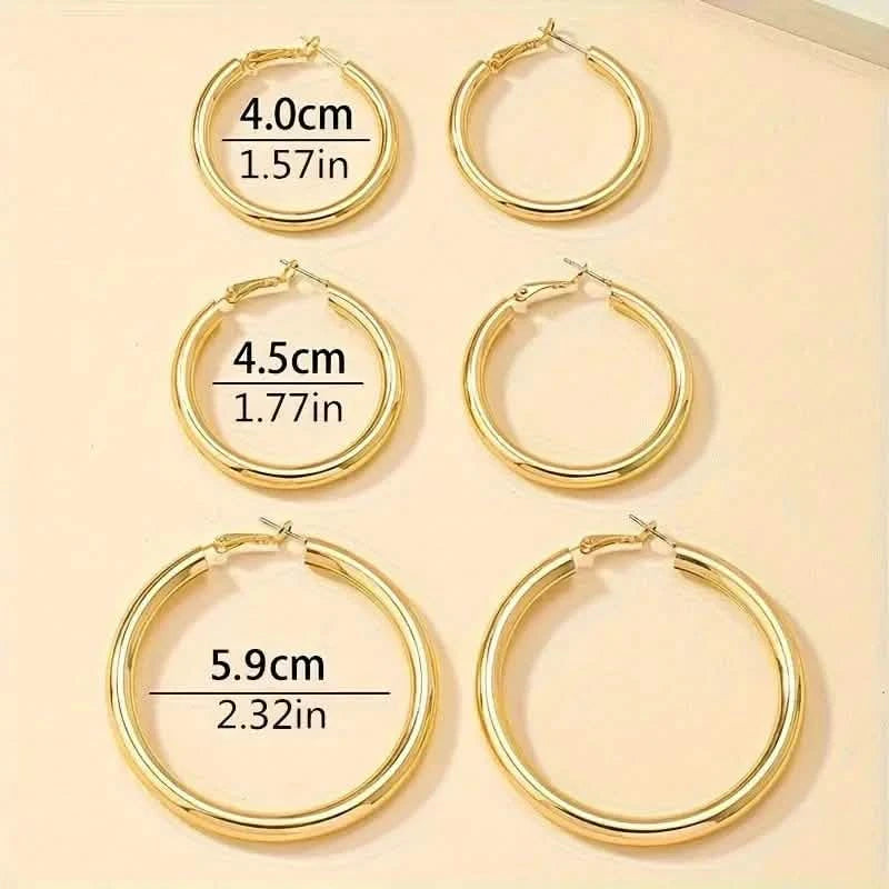 Elegant, Trendy and Shiny Gold Hoop Earrings Earrings - DailySale