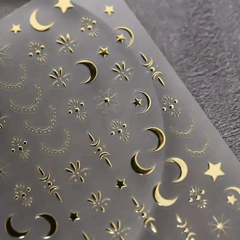 Embossed Three-dimensional Star and Moon Pattern Nail Stickers Beauty & Personal Care - DailySale