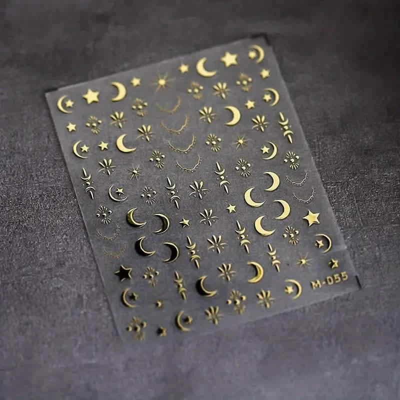 Embossed Three-dimensional Star and Moon Pattern Nail Stickers Beauty & Personal Care - DailySale