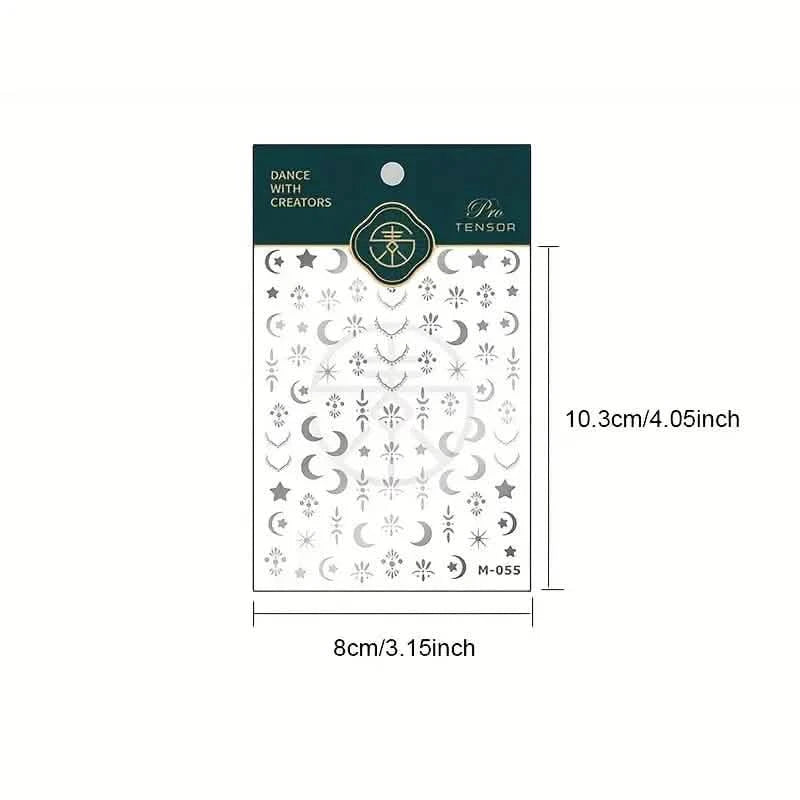 Embossed Three-dimensional Star and Moon Pattern Nail Stickers Beauty & Personal Care - DailySale