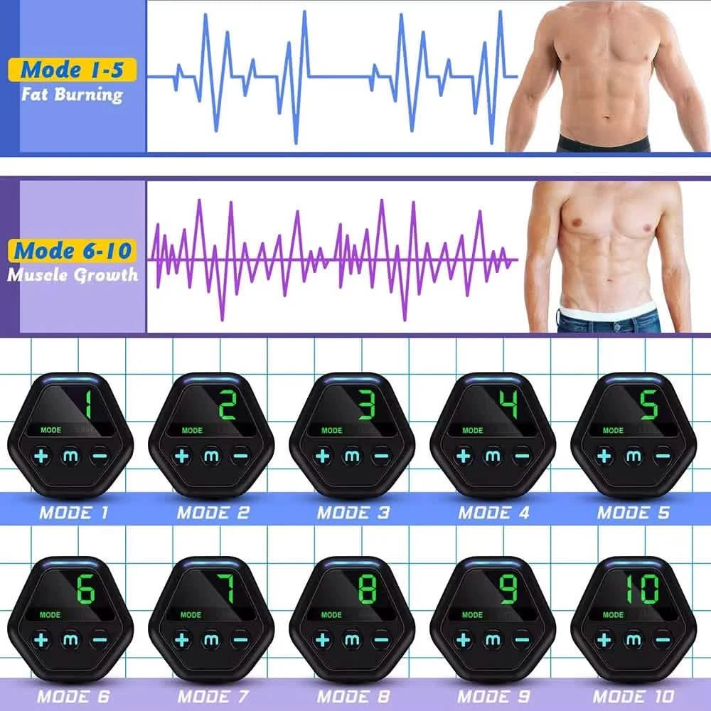 EMS Muscle Stimulator LCD Screen USB Rechargeable Portable Trainer Fitness - DailySale