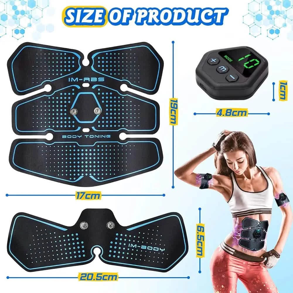 EMS Muscle Stimulator LCD Screen USB Rechargeable Portable Trainer Fitness - DailySale