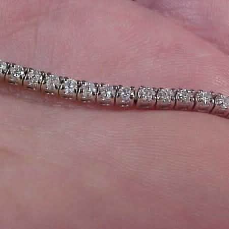 Estate 2.10CTW Natural Diamond Tennis Bracelet 14K White Gold 7" Bracelets - DailySale