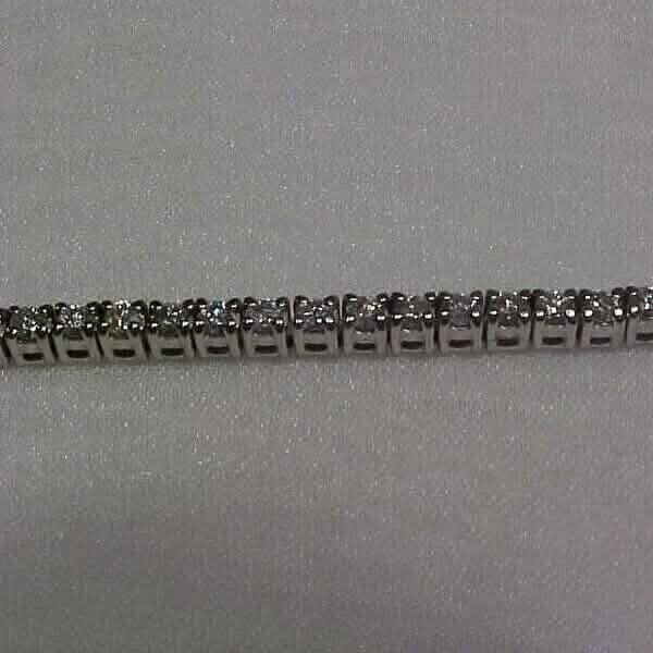 Estate 2.10CTW Natural Diamond Tennis Bracelet 14K White Gold 7" Bracelets - DailySale