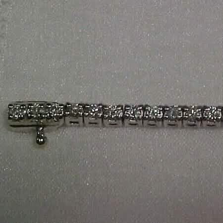 Estate 2.10CTW Natural Diamond Tennis Bracelet 14K White Gold 7" Bracelets - DailySale