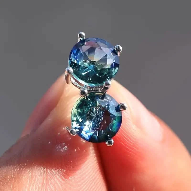 European and American Style Copper Earrings with Blue Zirconium Earrings - DailySale