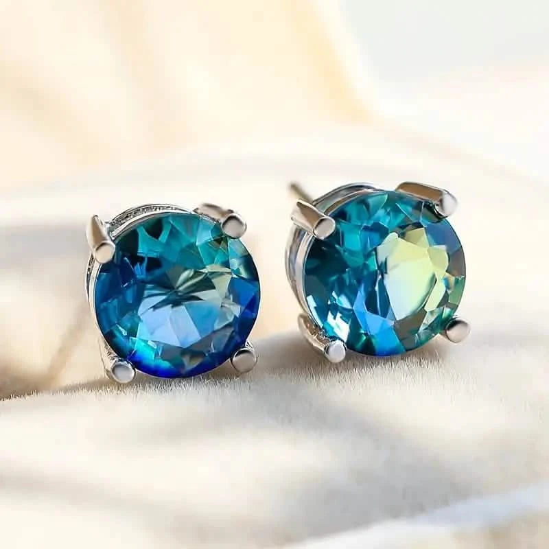 European and American Style Copper Earrings with Blue Zirconium Earrings - DailySale