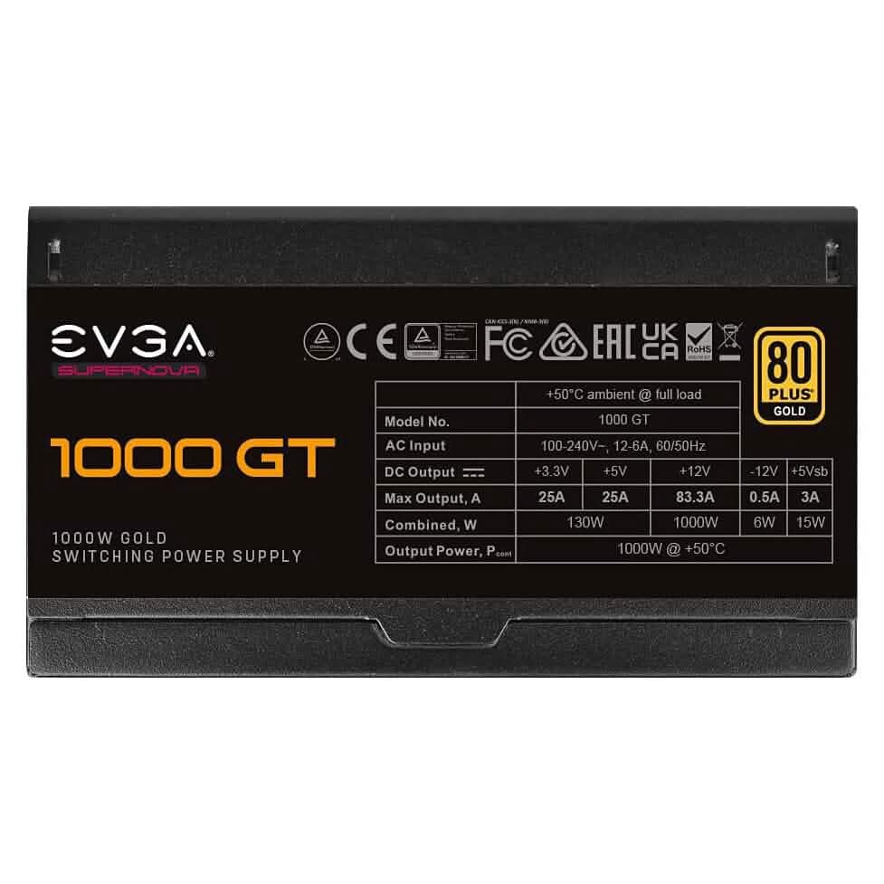 EVGA Supernova 1000 GT 80 Plus Gold 1000W Power Supply (Refurbished) Computer Accessories - DailySale
