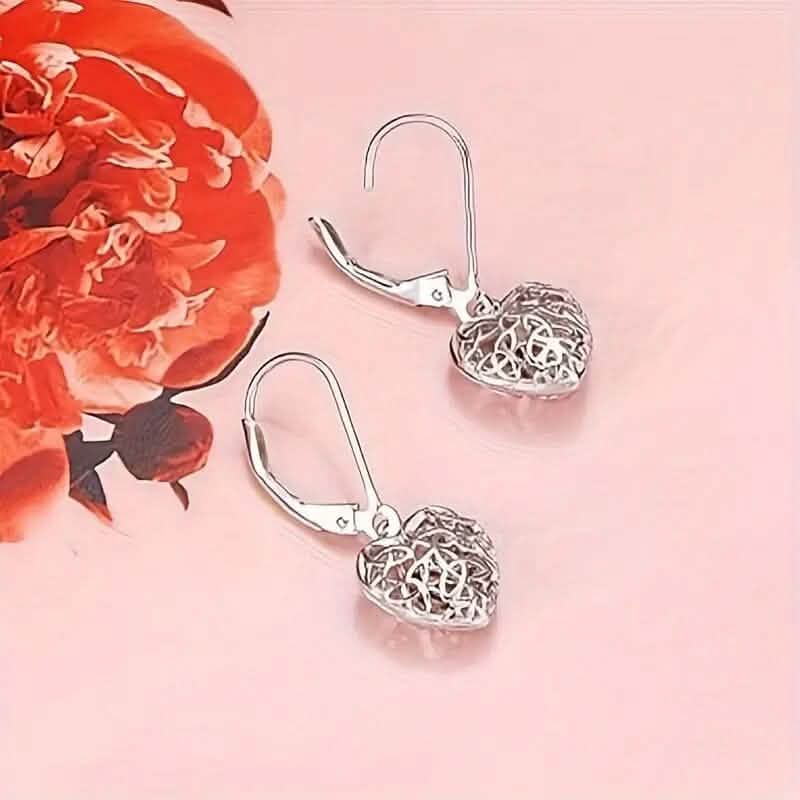 Exquisite Hollow Heart-Shaped Hoop Earrings Earrings - DailySale