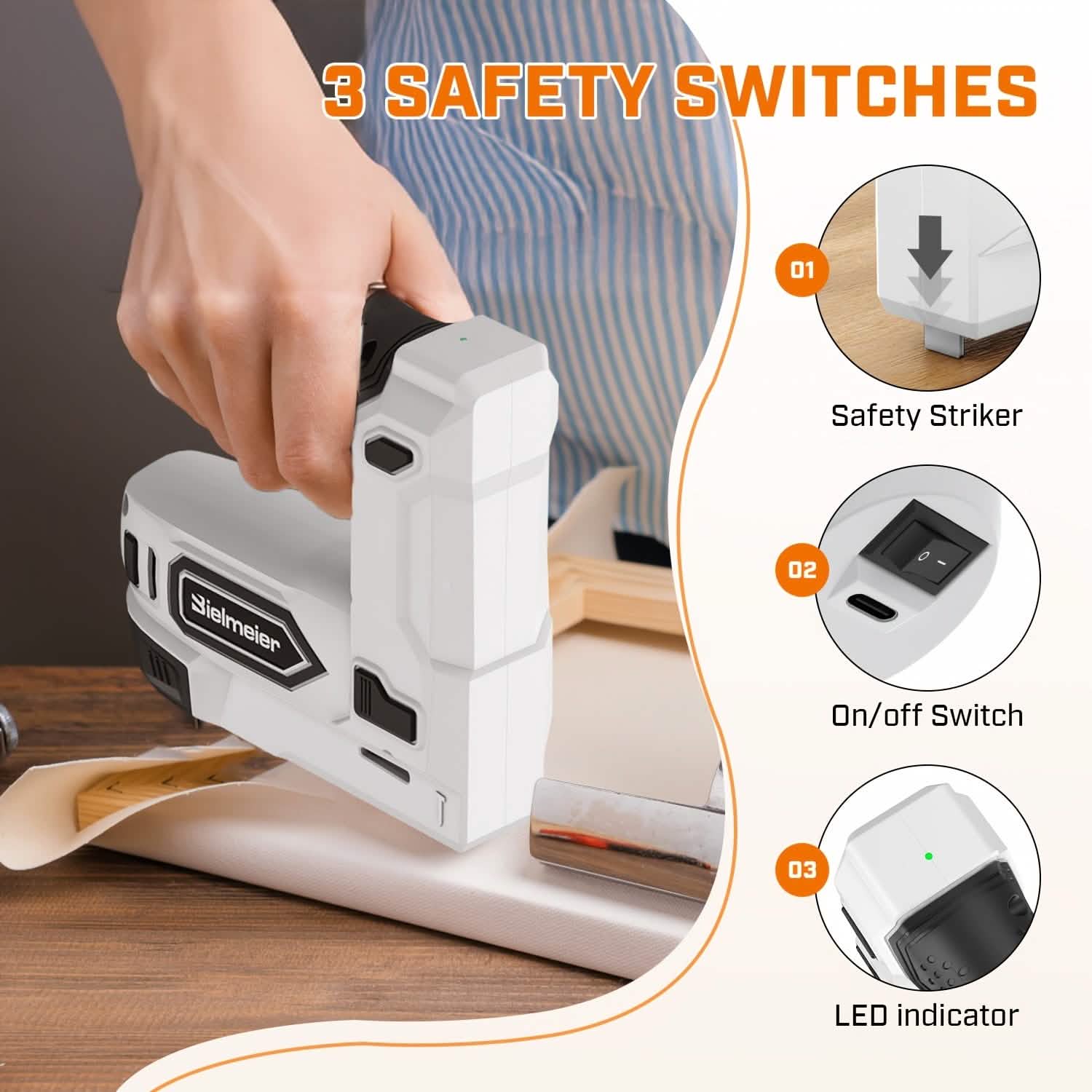 Bielmeier 20V Cordless 2-in-1 Stapler & Brad Nailer