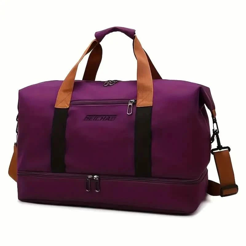 Nylon Duffel Bag for Travel – Large Capacity, Foldable, Shoe Compartment – Men & Women
