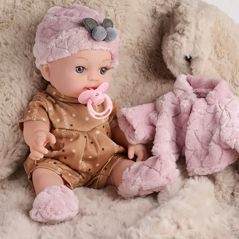 12" Pink Baby Doll – PVC Dress-Up Play Doll (Ages 3+)