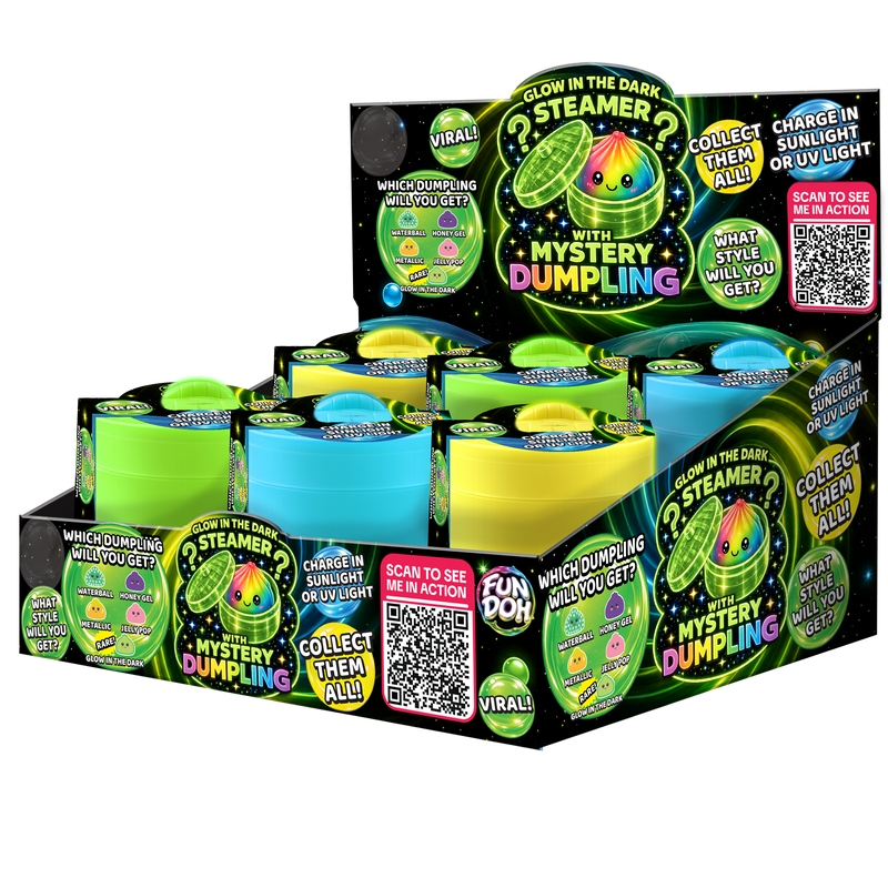 Fun Doh Glow-in-the-Dark Mystery Streamer Dumpling Squishy – Color Capsule