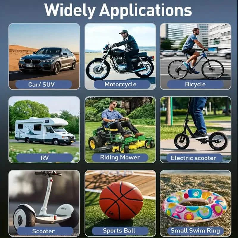 Tire Inflator Portable Air Compressor – Cordless 150PSI Pump with 10000mAh Battery for Car, Bike, Motorcycle, and Ball