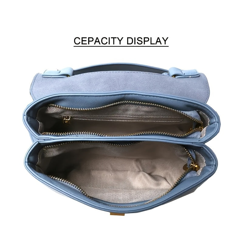 Interior showing twin zip compartments and a slip pocket