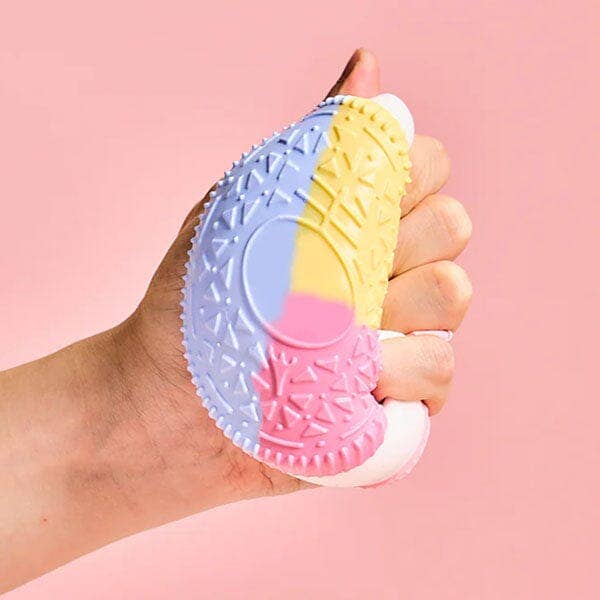 SqueezeSquad Taba Deluxe Silicone Squishy Sandwich Cookie | Premium Fidget Toy