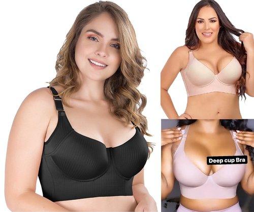 Deep Cup Bra with Built-In Shapewear