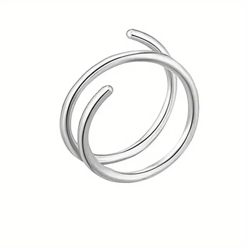 Stainless Steel Double Helix Nose Ring – 14K Gold Plated Hot Style Piercing Jewelry for Women