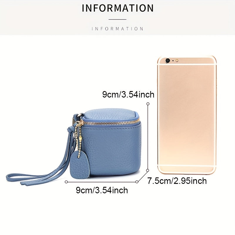 Size diagram: 9 by 9 by 7.5 centimeters, shown beside a phone