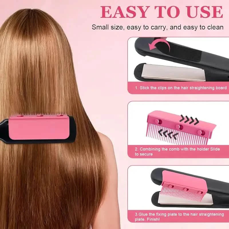 Flat Iron Comb, ABS Plastic Handle Hair Straightener Comb Attachment Beauty & Personal Care - DailySale