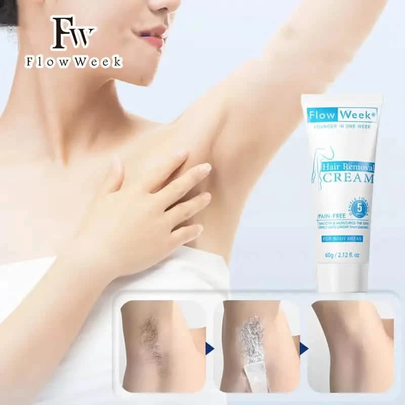 FlowWeek Painless and Irritation-Free Permanent Hair Removal Cream Beauty & Personal Care - DailySale
