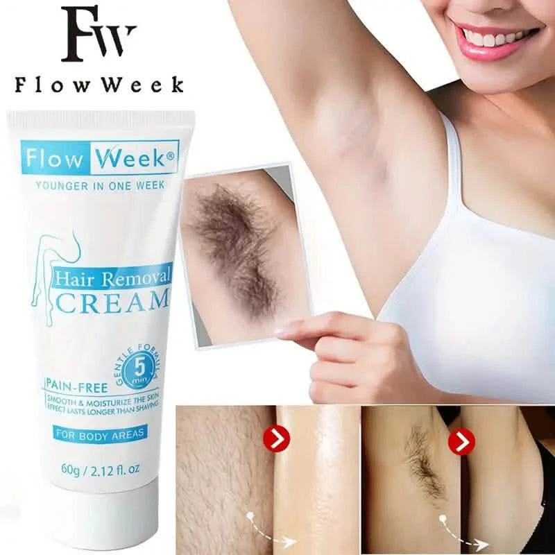 FlowWeek Painless and Irritation-Free Permanent Hair Removal Cream Beauty & Personal Care - DailySale