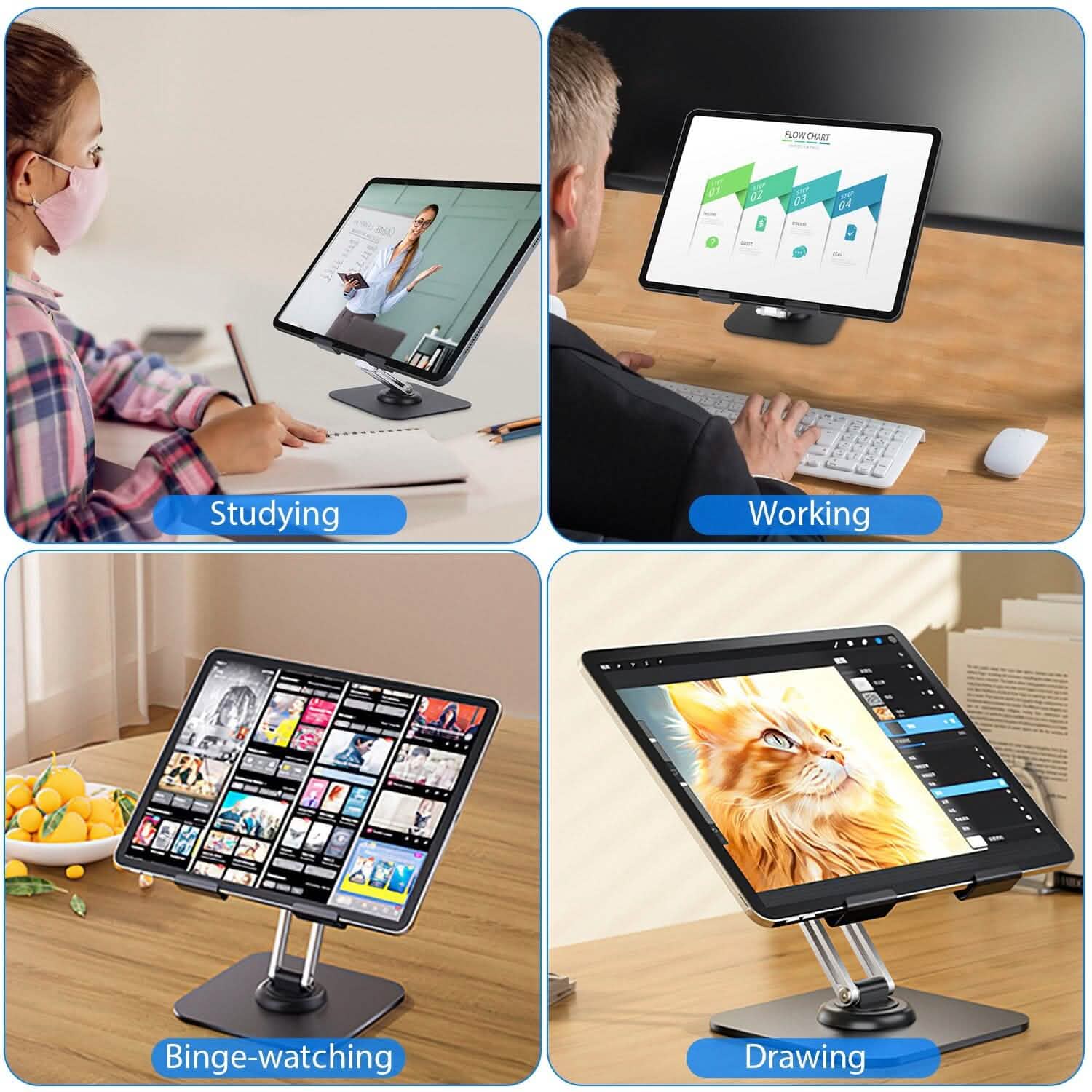 Foldable Adjustable iPad Tablet Stand Mobile Accessories - DailySale